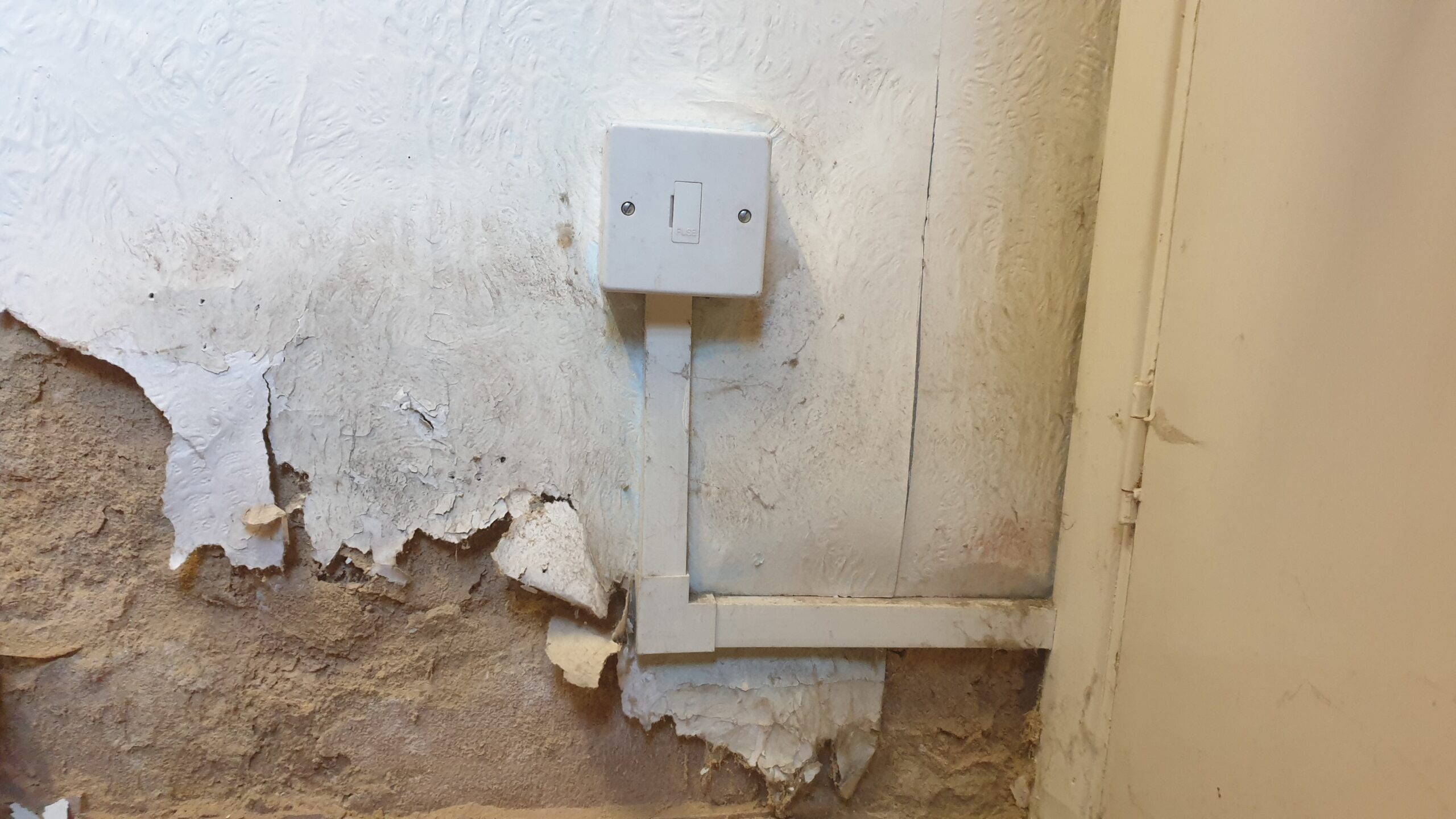 Wall badly affected by damp